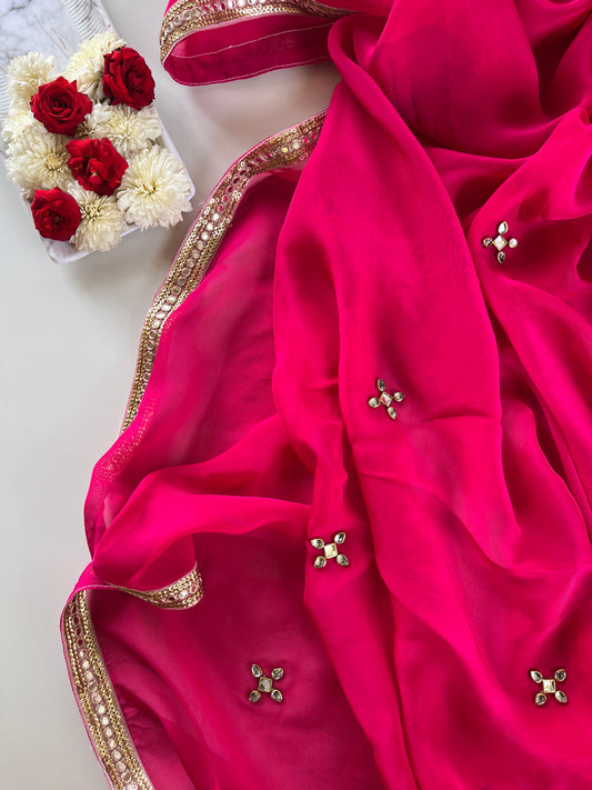 Afeera in Pink Organza