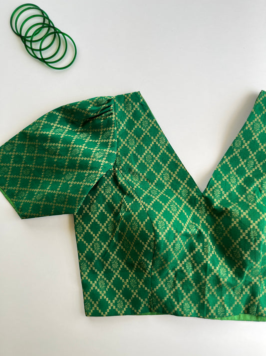 Green Brocade Blouse
