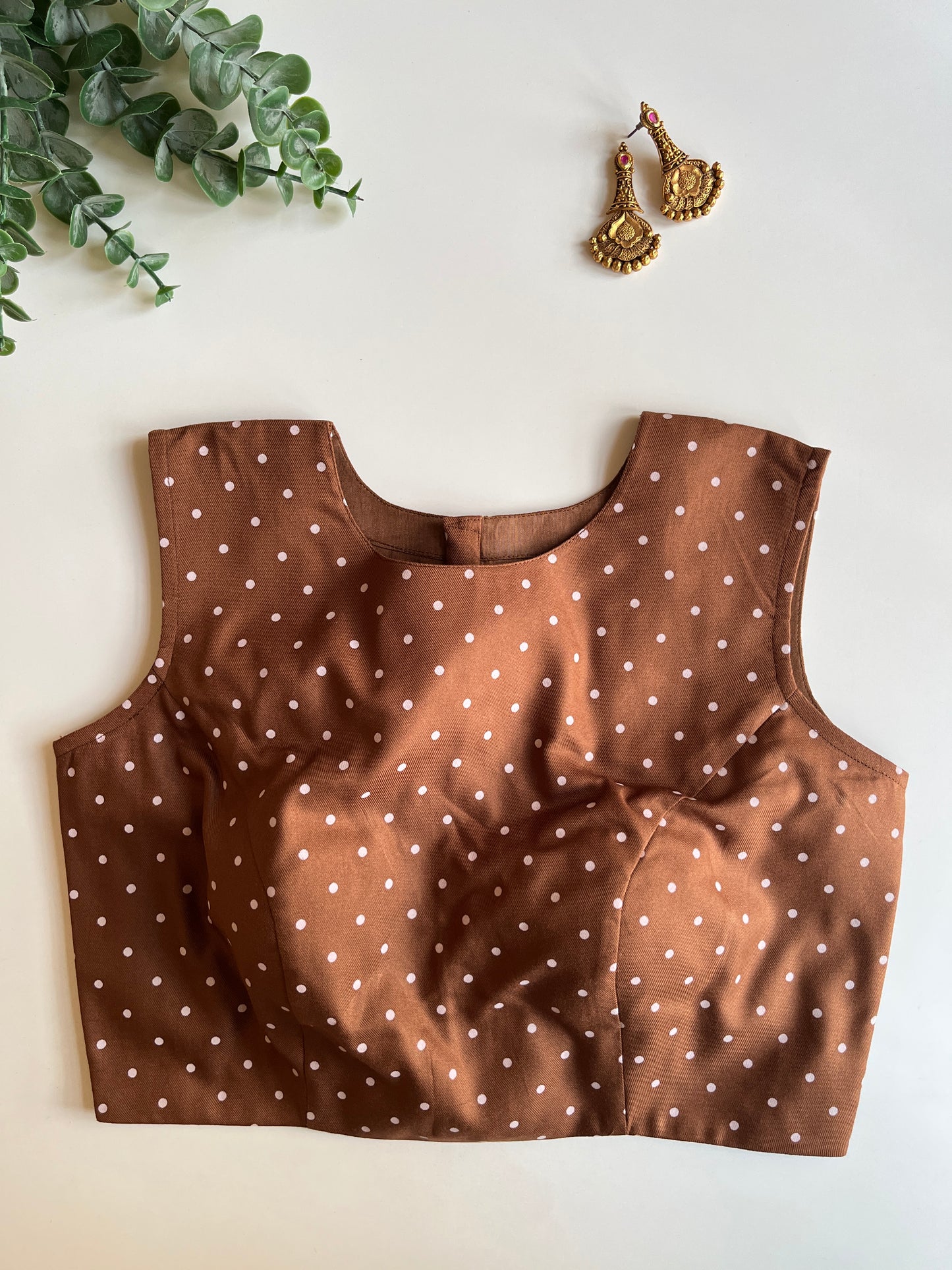 Brown Polka Blouse