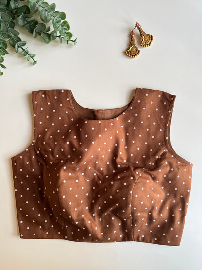 Brown Polka Blouse