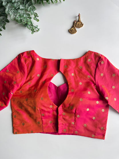 Peach Pink Polka Blouse