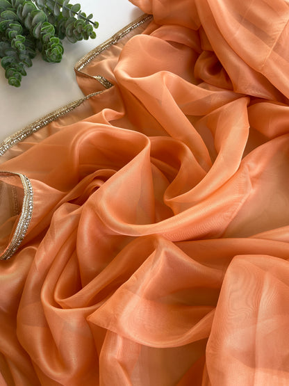Kaira in Peach Saree