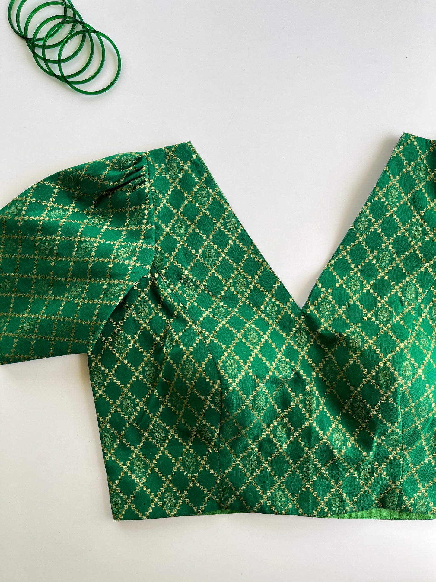 Green Brocade Blouse