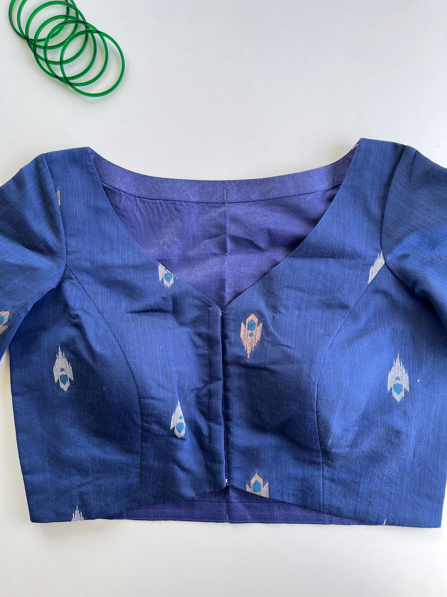 Navy Chanderi Blouse