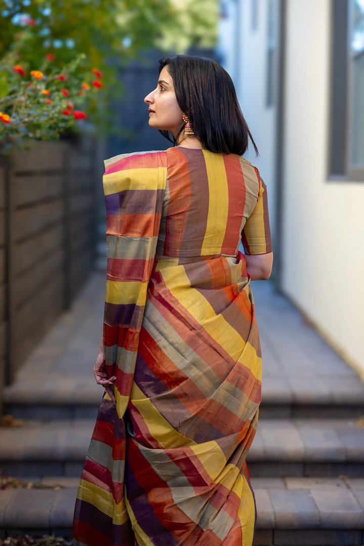 Multicolor Chanderi Silk Saree