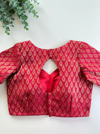 Red Brocade Blouse