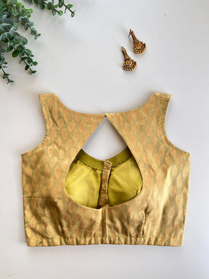 Pastel Green Brocade Blouse