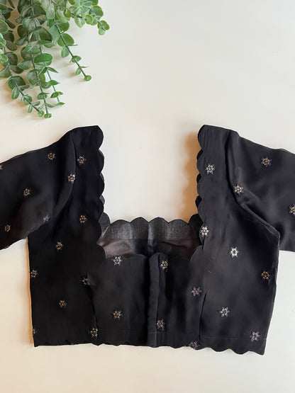 Black Scallop Blouse