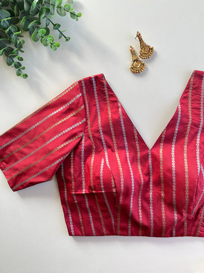Crimson Red Linear Blouse