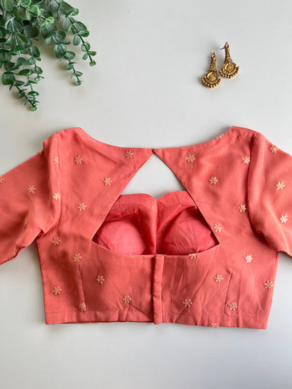Peach Embroidered Blouse