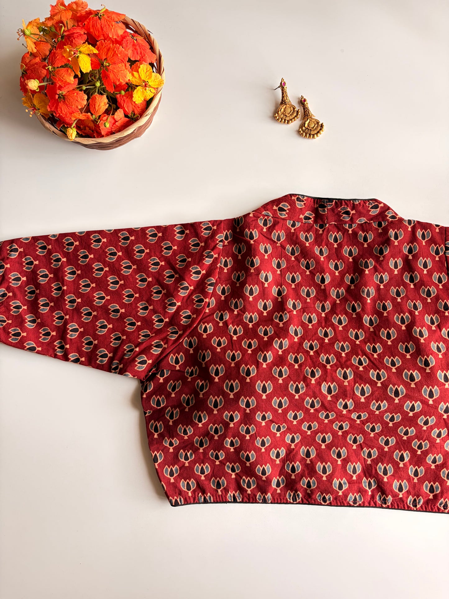 Red Ajrakh Blouse