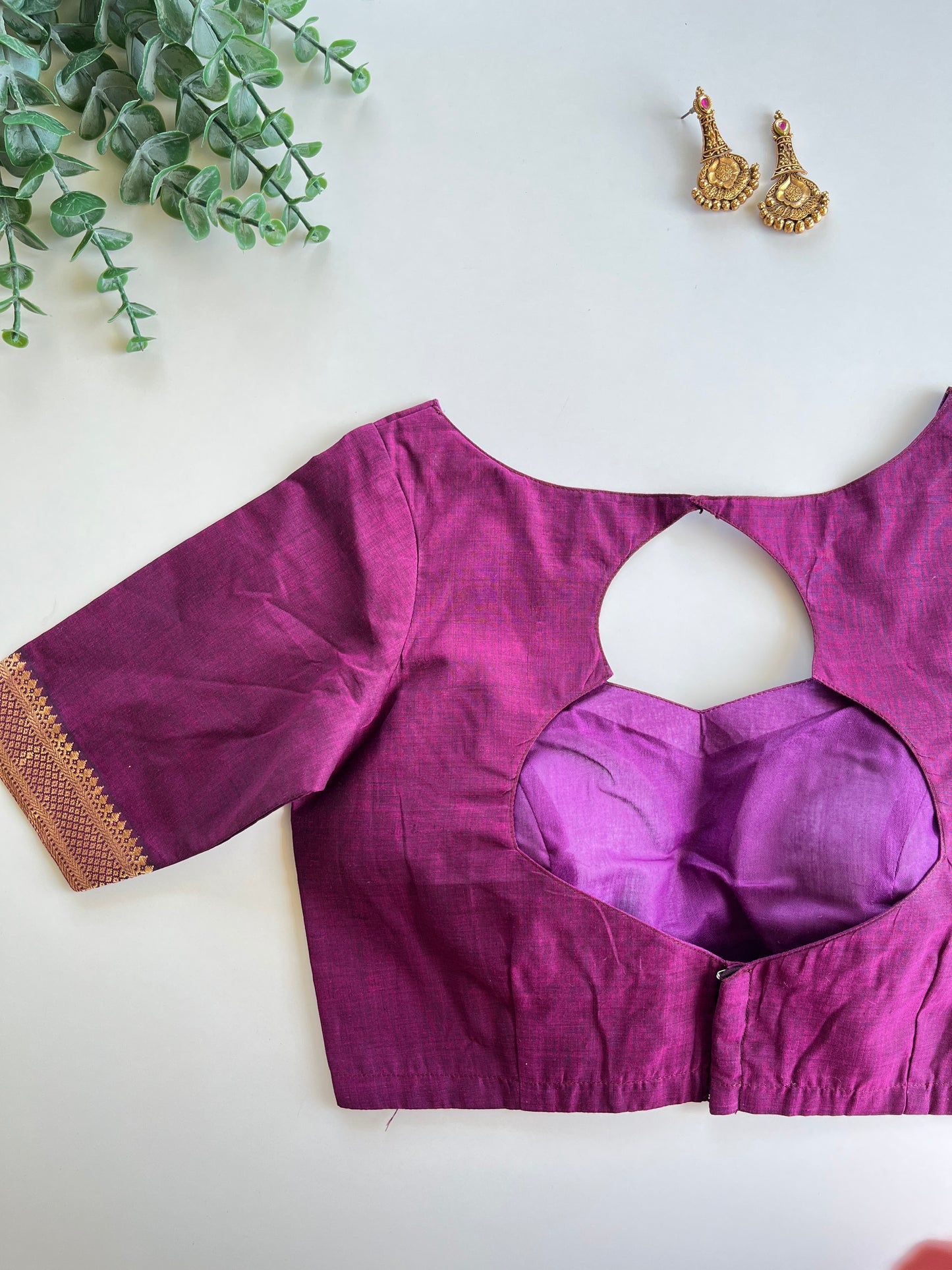 Purple Border Blouse