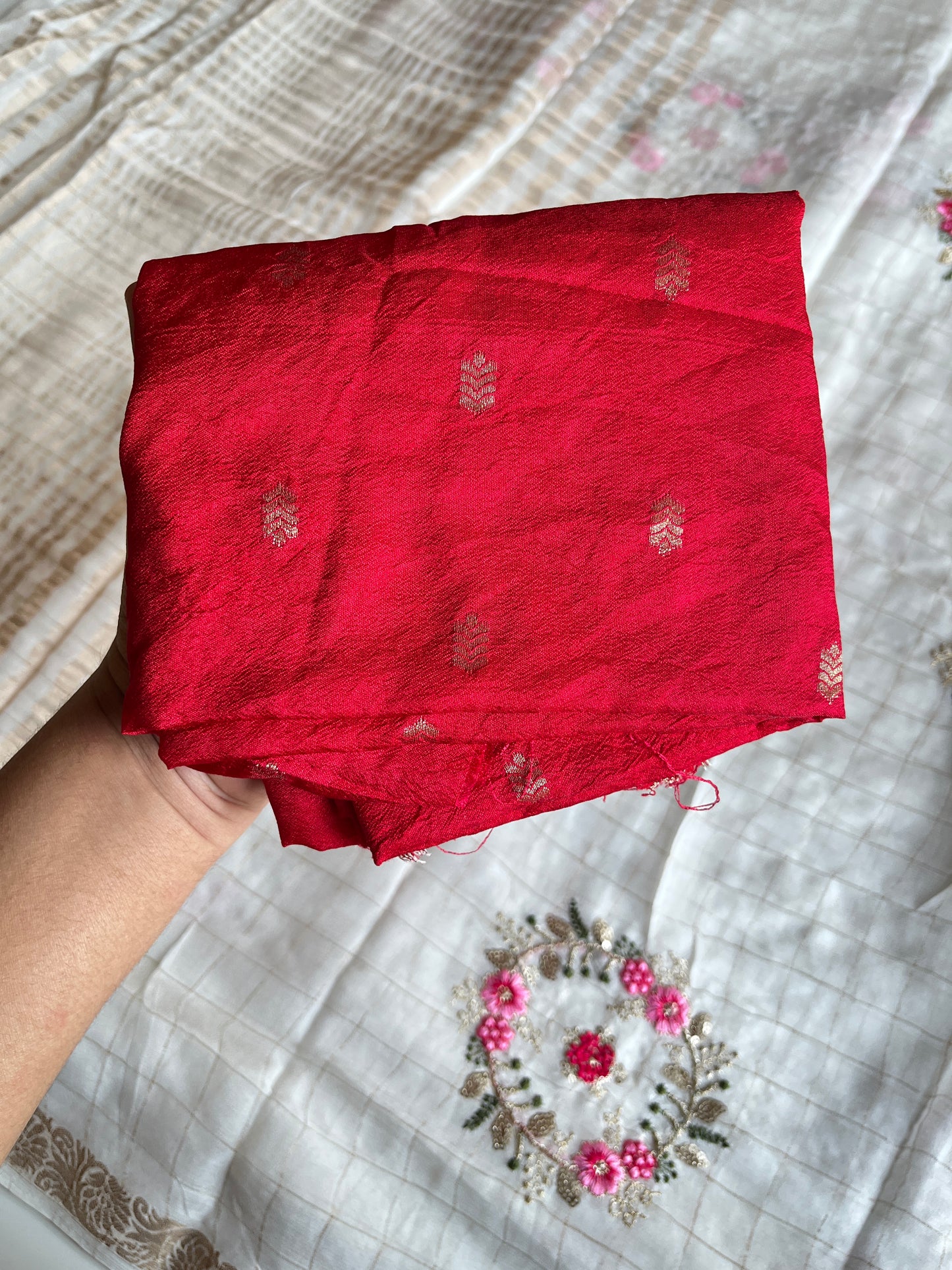 White Embroidered Saree