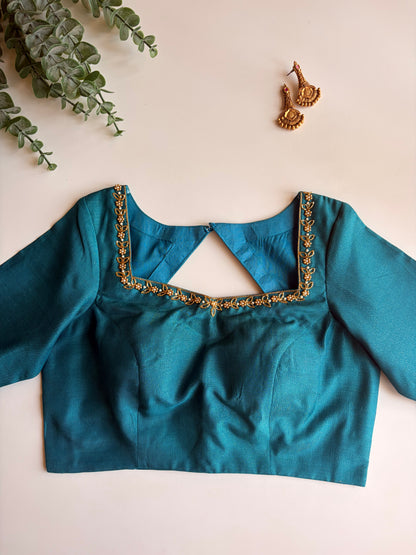 Rama Blue Handwork Blouse