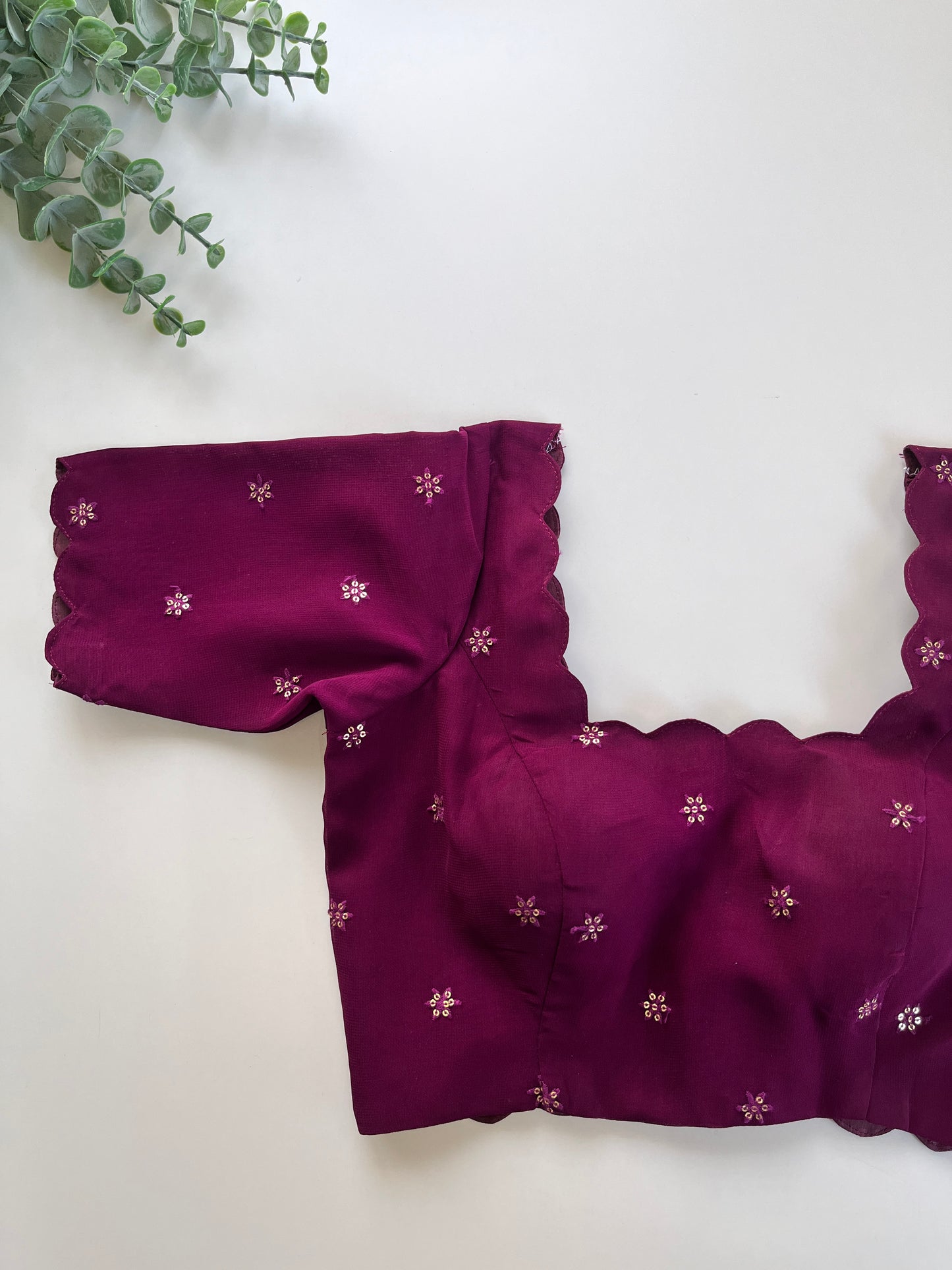 Zoya in Lilac & Purple Scallop Blouse