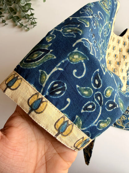 Navy & Green Ajrakh Blouse