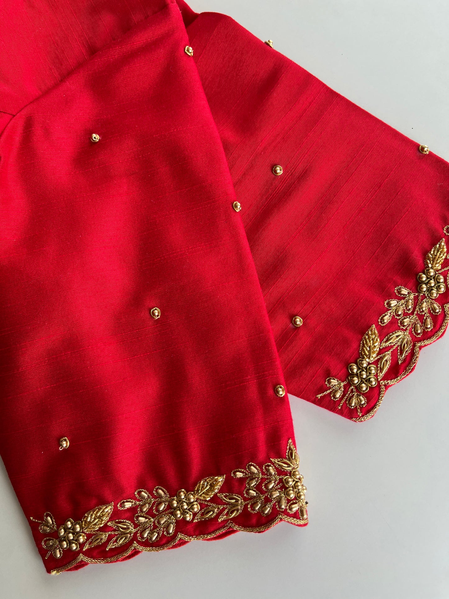 Red Minimal Handwork Blouse