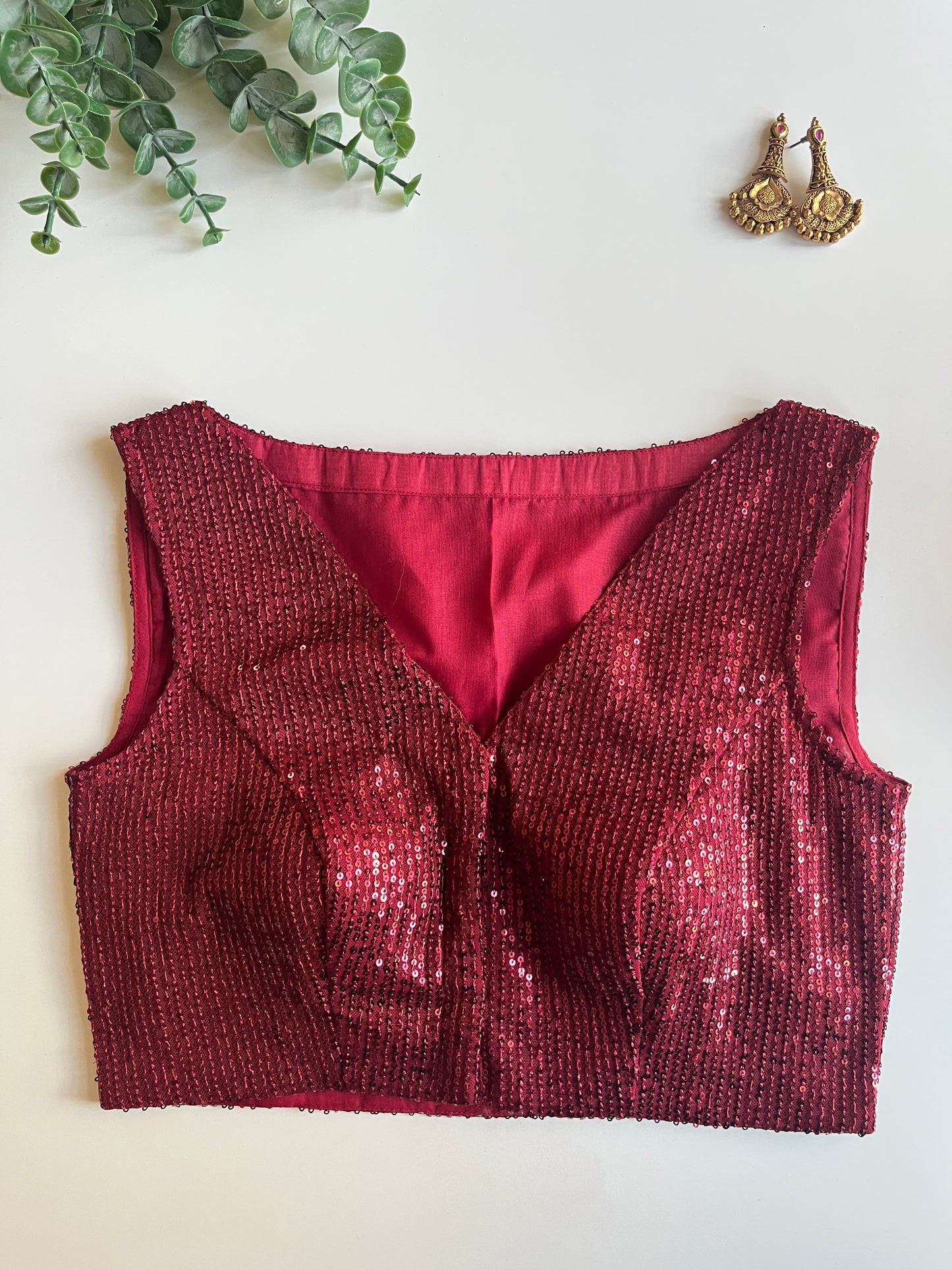 Maroon Sequence Blouse
