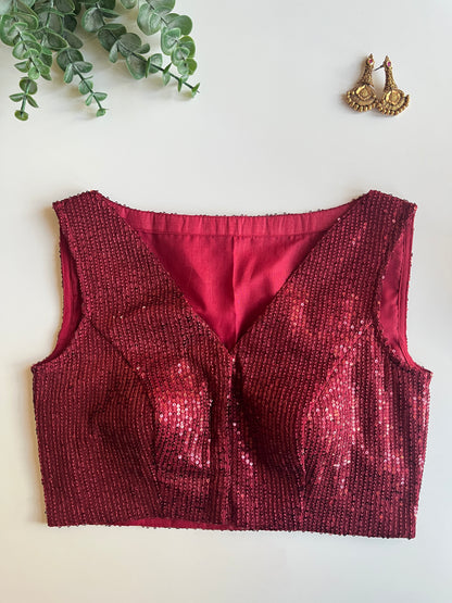 Maroon Sequence Blouse