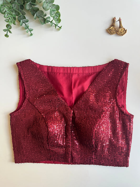 Maroon Sequence Blouse