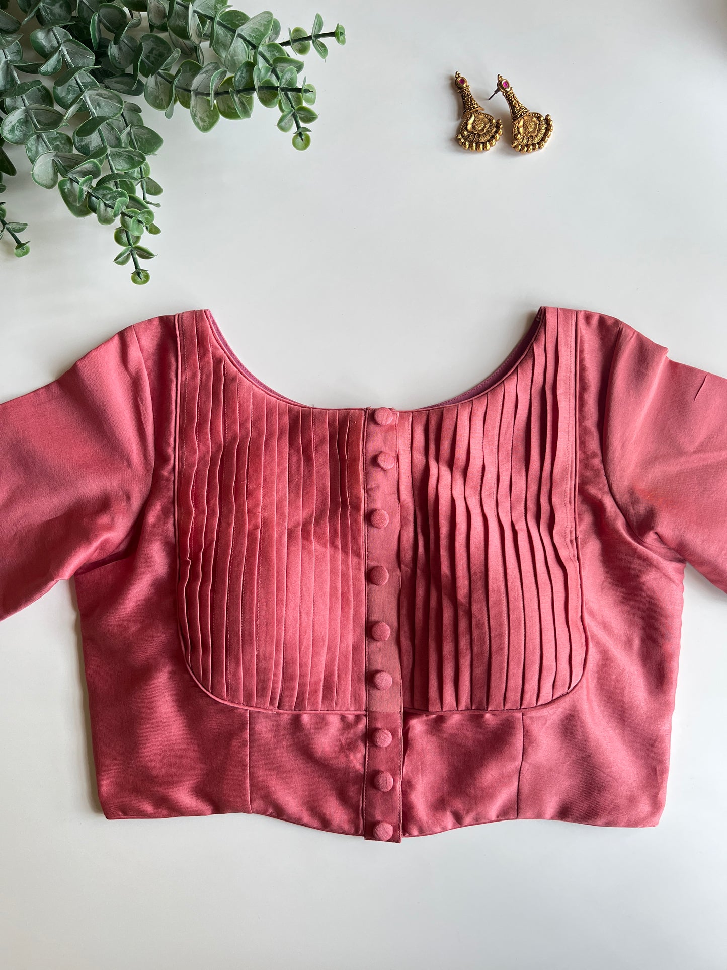 Blush Pink Pintuck Blouse