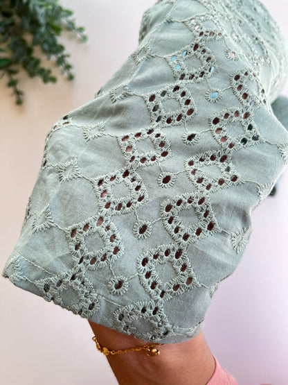 Pastel Green Hakoba blouse