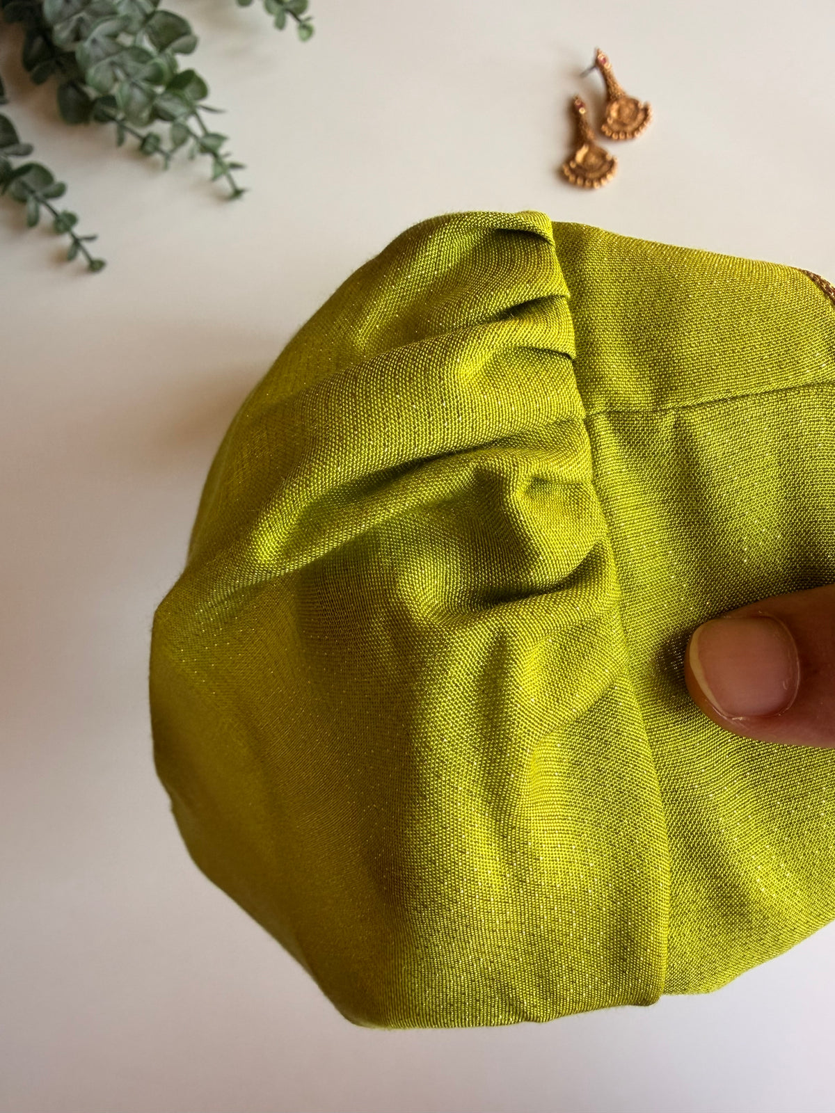 Parrot Green Handwork Blouse