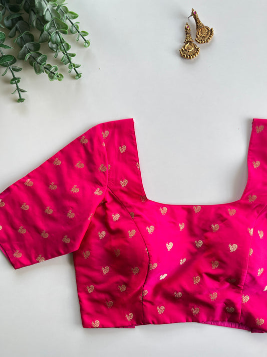Pink Peacock Butta Blouse
