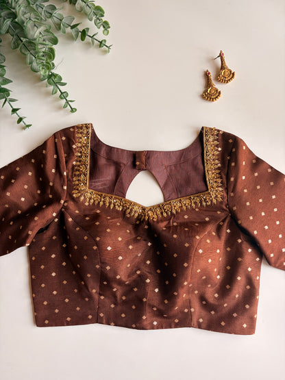 Chocolate Brown Handworked Blouse
