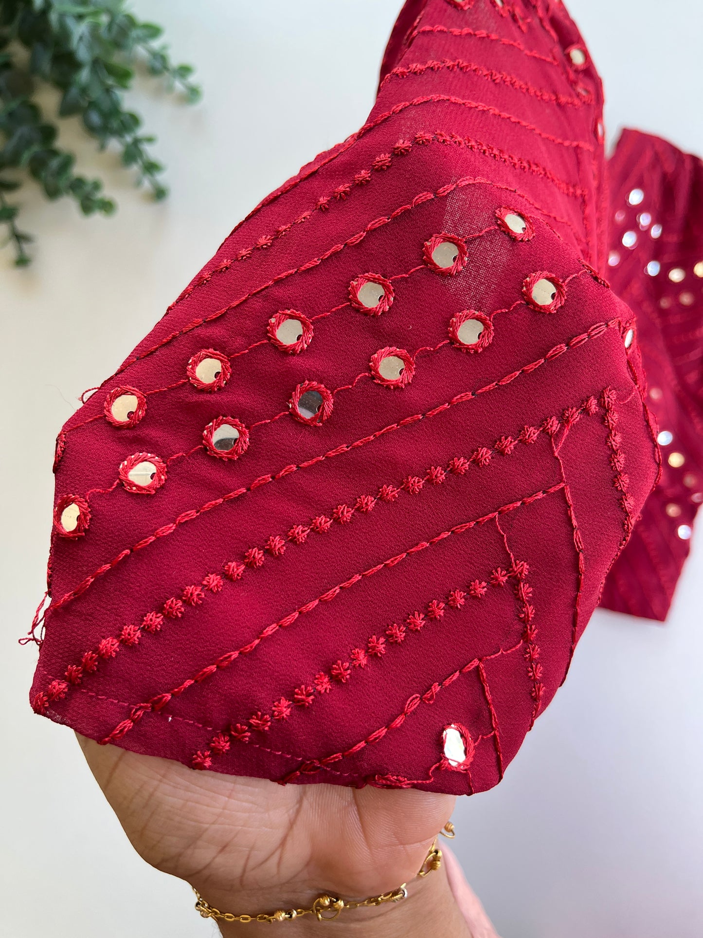 Ruby Red Mirror Blouse