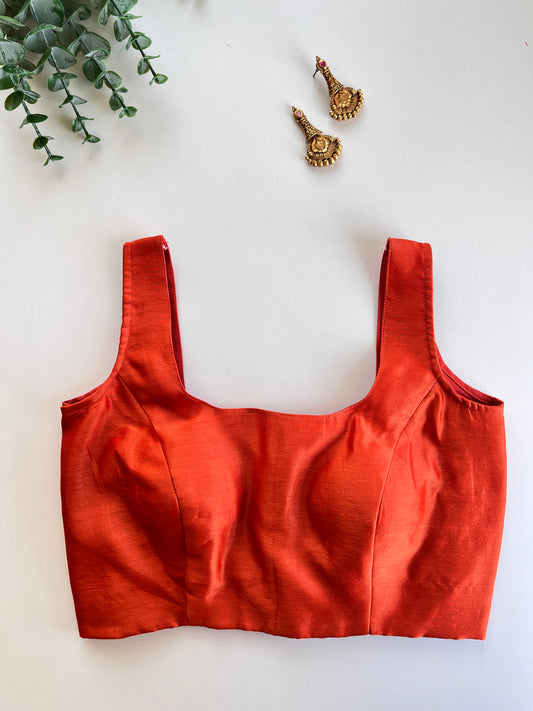Rust Orange Sleeveless Blouse