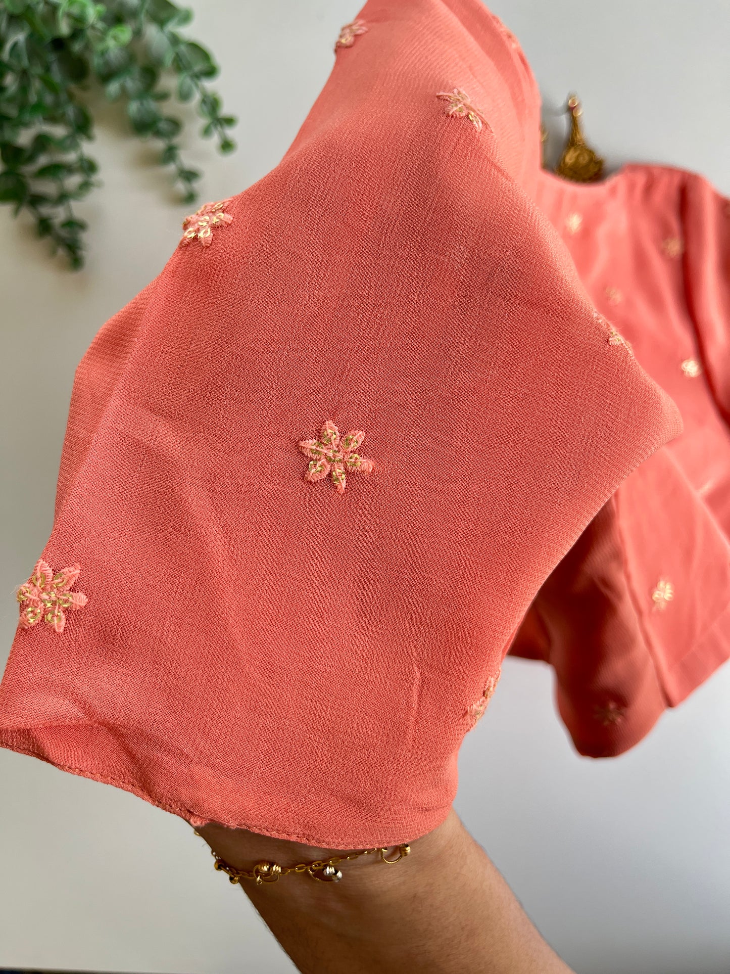 Peach Embroidered Blouse