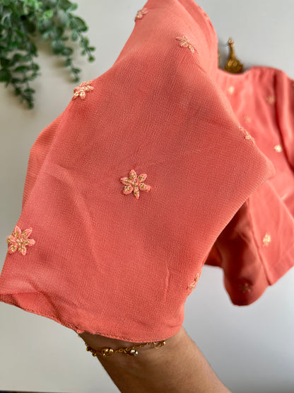Peach Embroidered Blouse