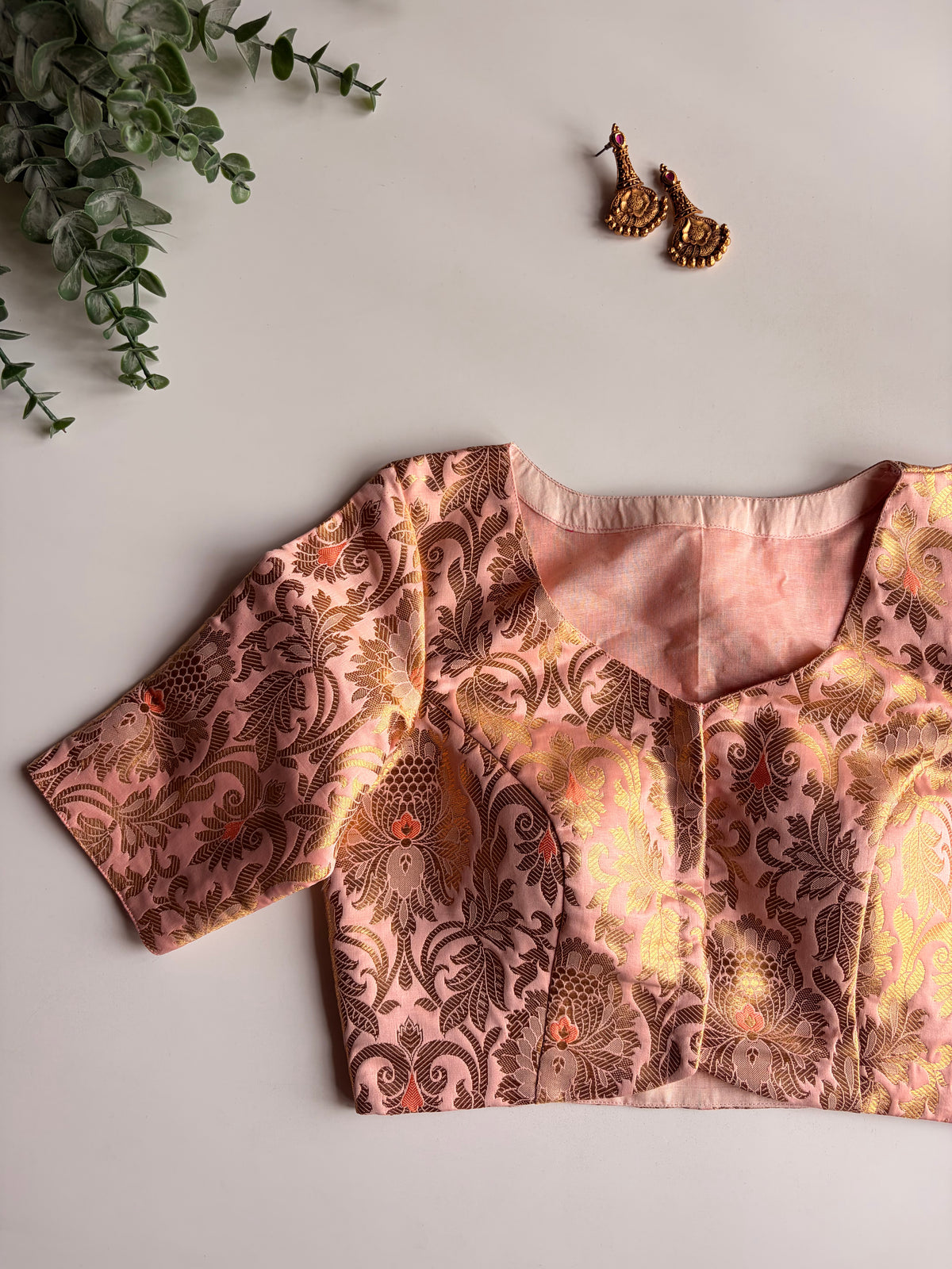 Peach Banaras Blouse