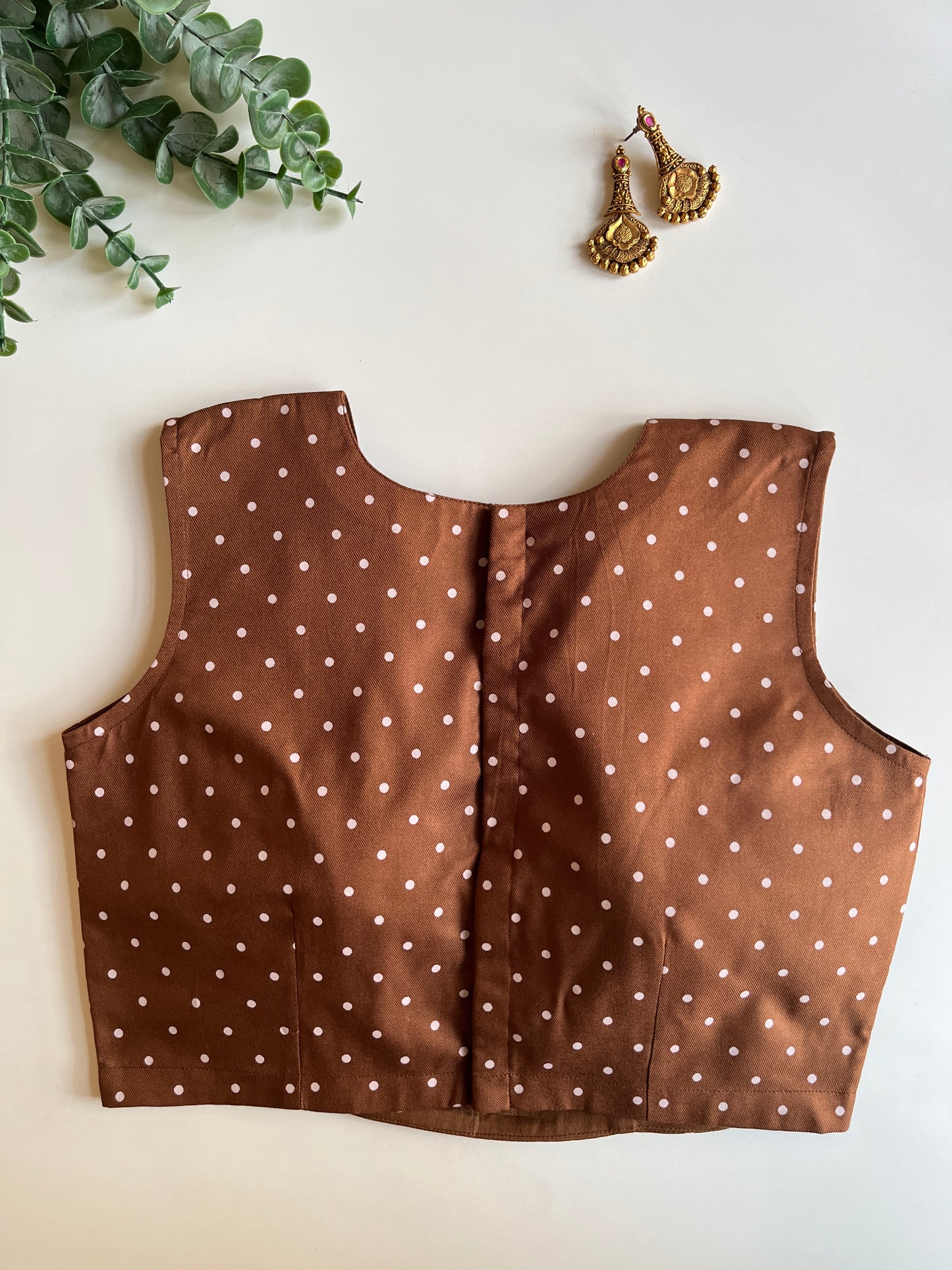 Brown Polka Blouse