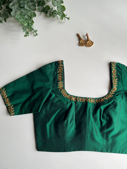 Green Minimal Handwork Blouse