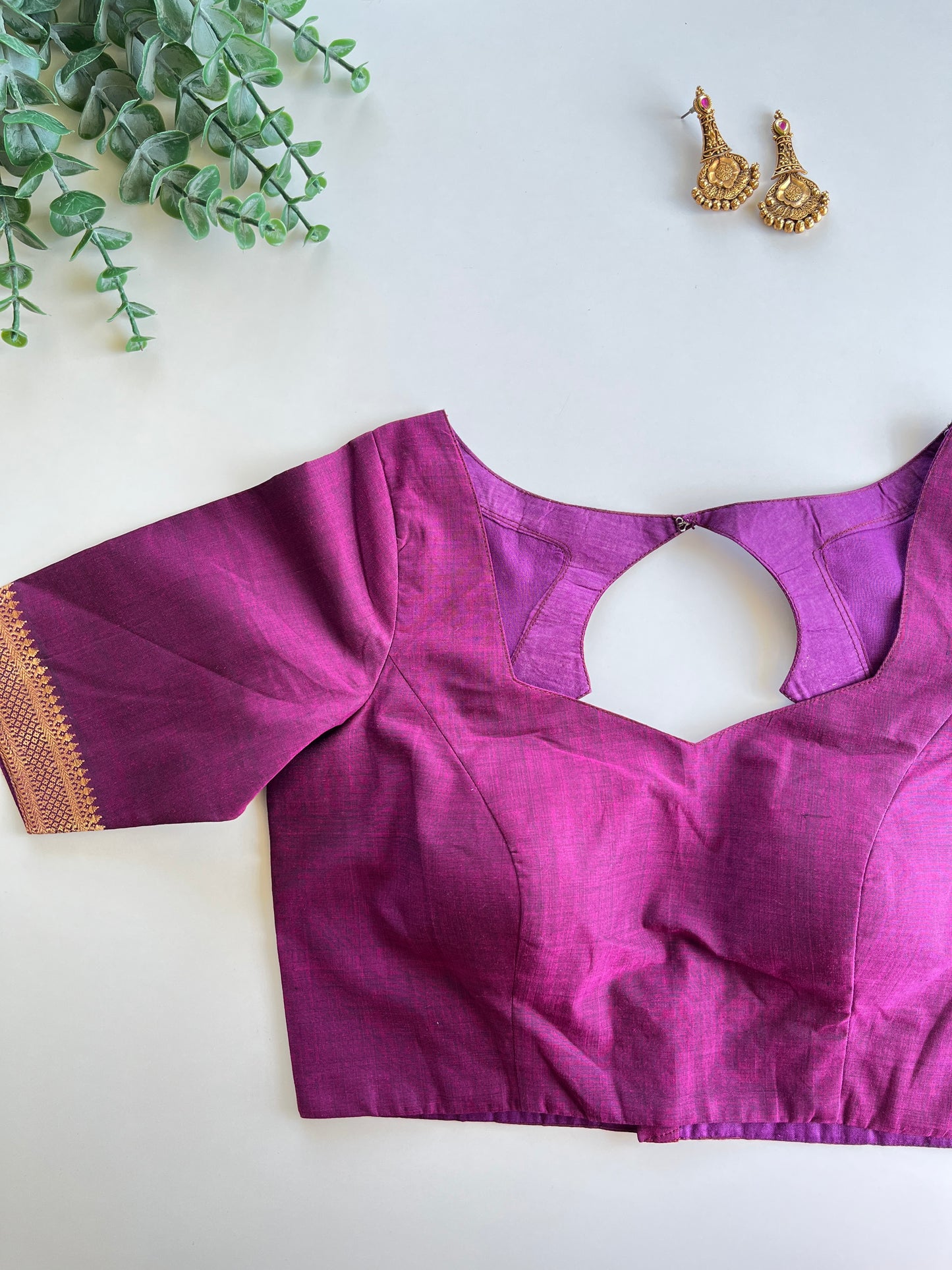 Purple Border Blouse