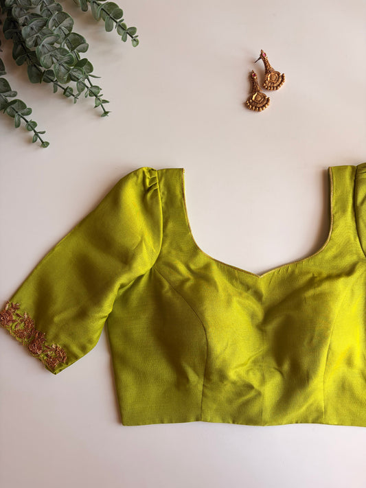 Parrot Green Handwork Blouse