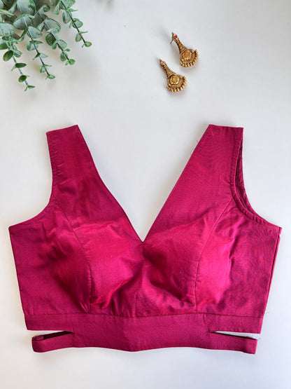 Burgundy Sleeveless Blouse