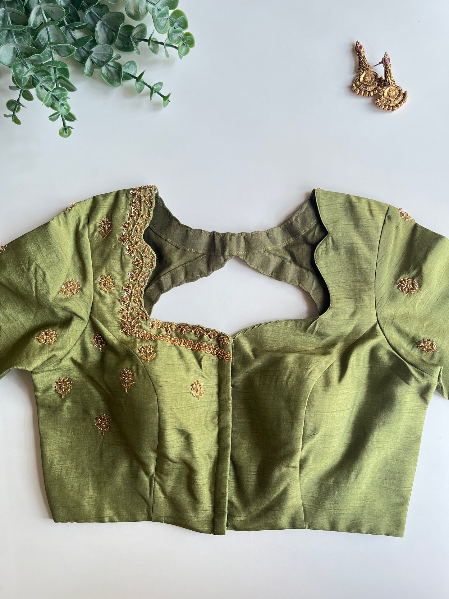 Pastel Green Handwork Blouse