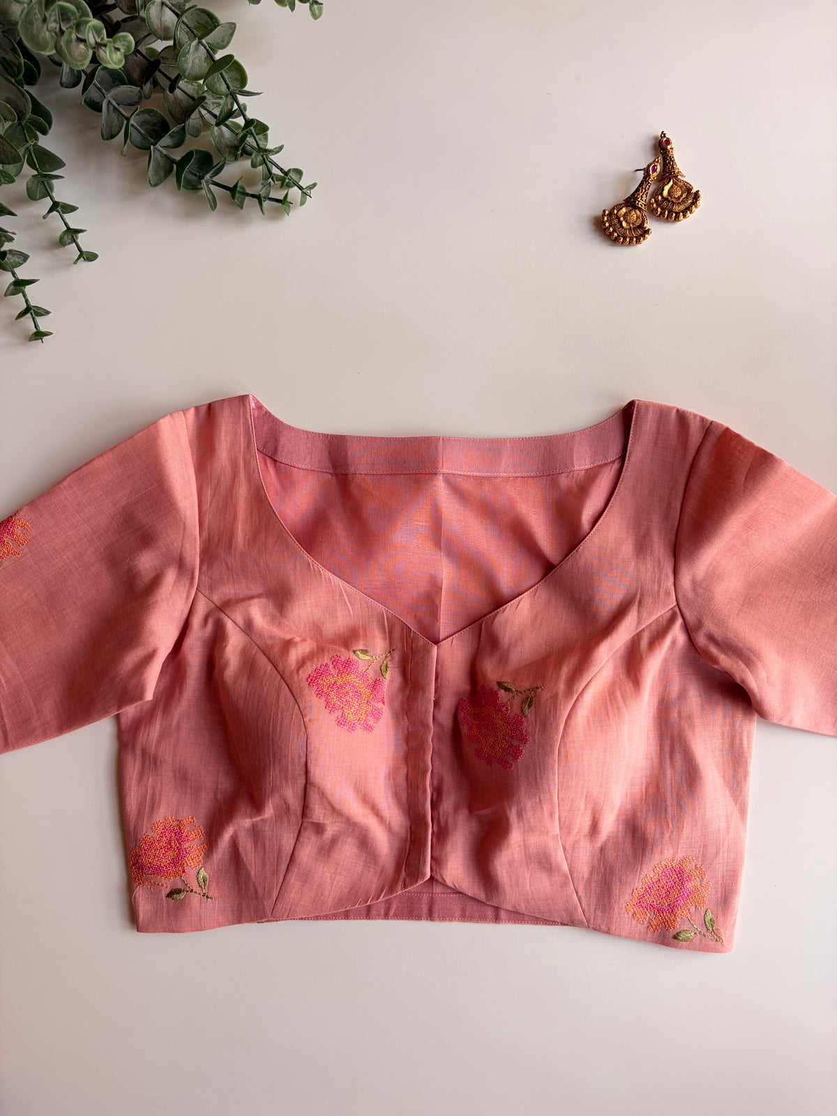 Pastel Pink Floral Blouse