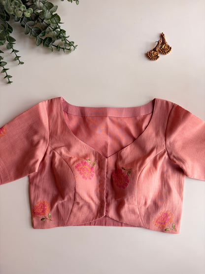 Pastel Pink Floral Blouse