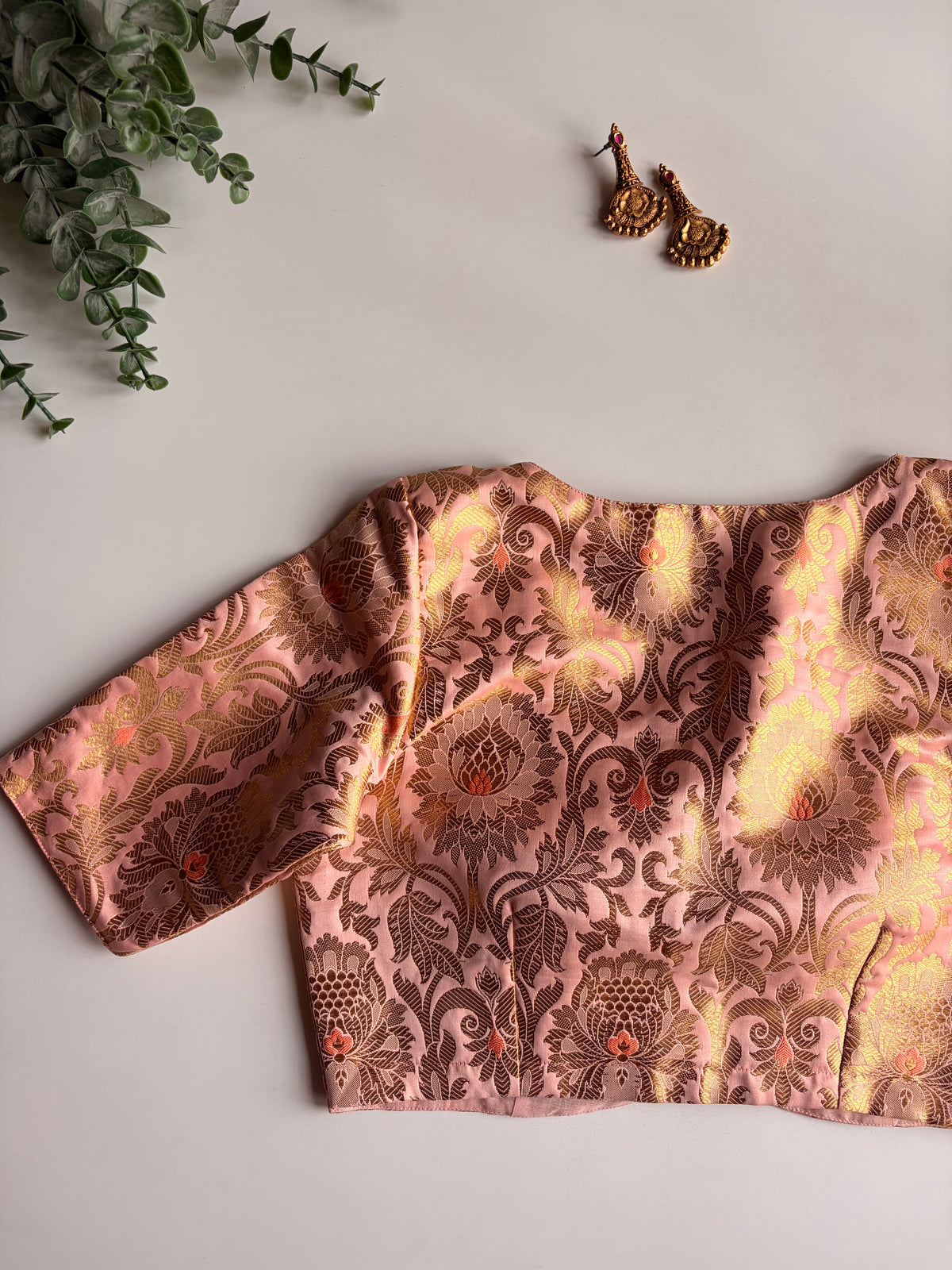 Peach Banaras Blouse