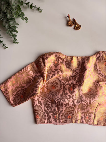 Peach Banaras Blouse