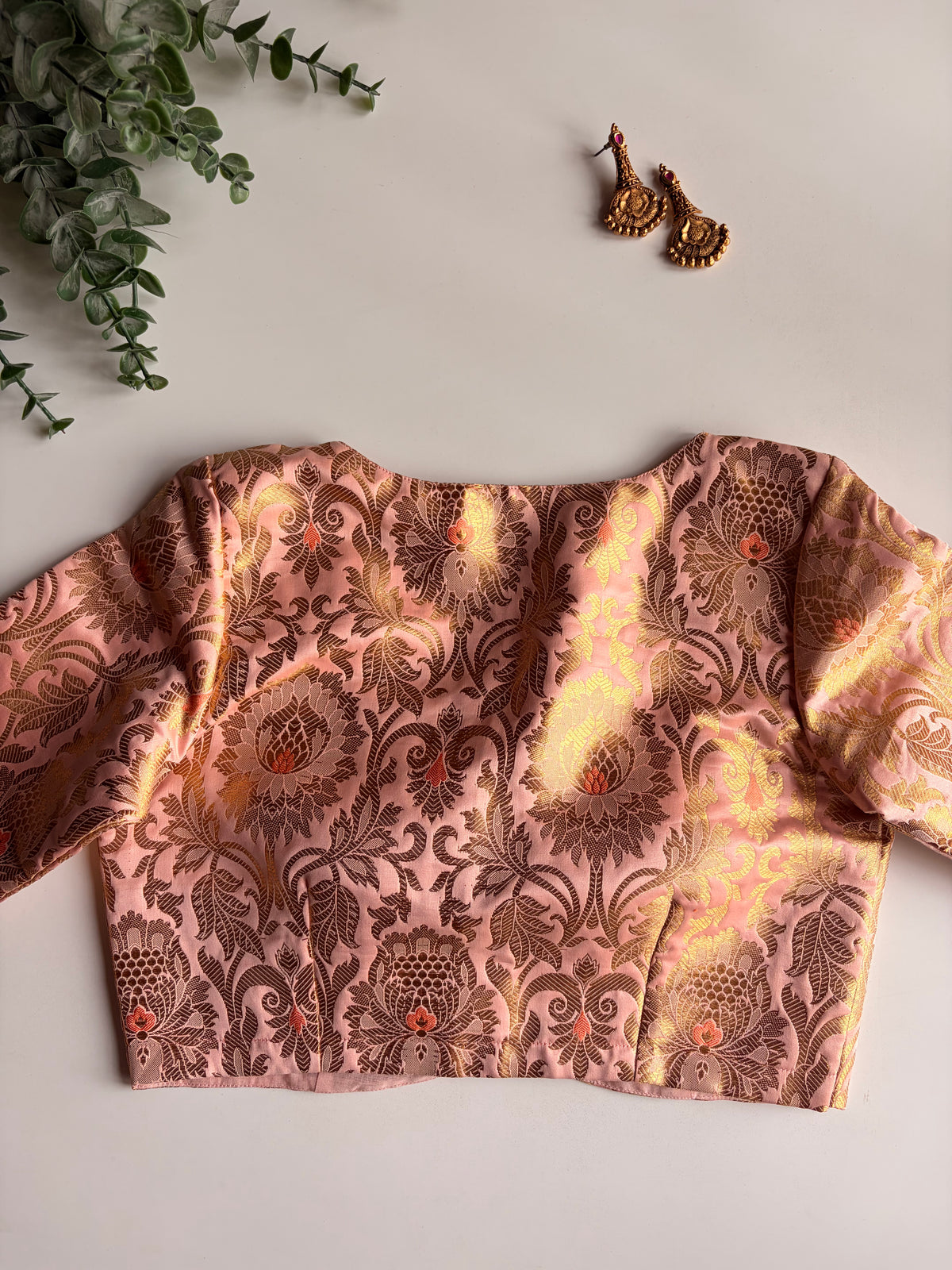Peach Banaras Blouse
