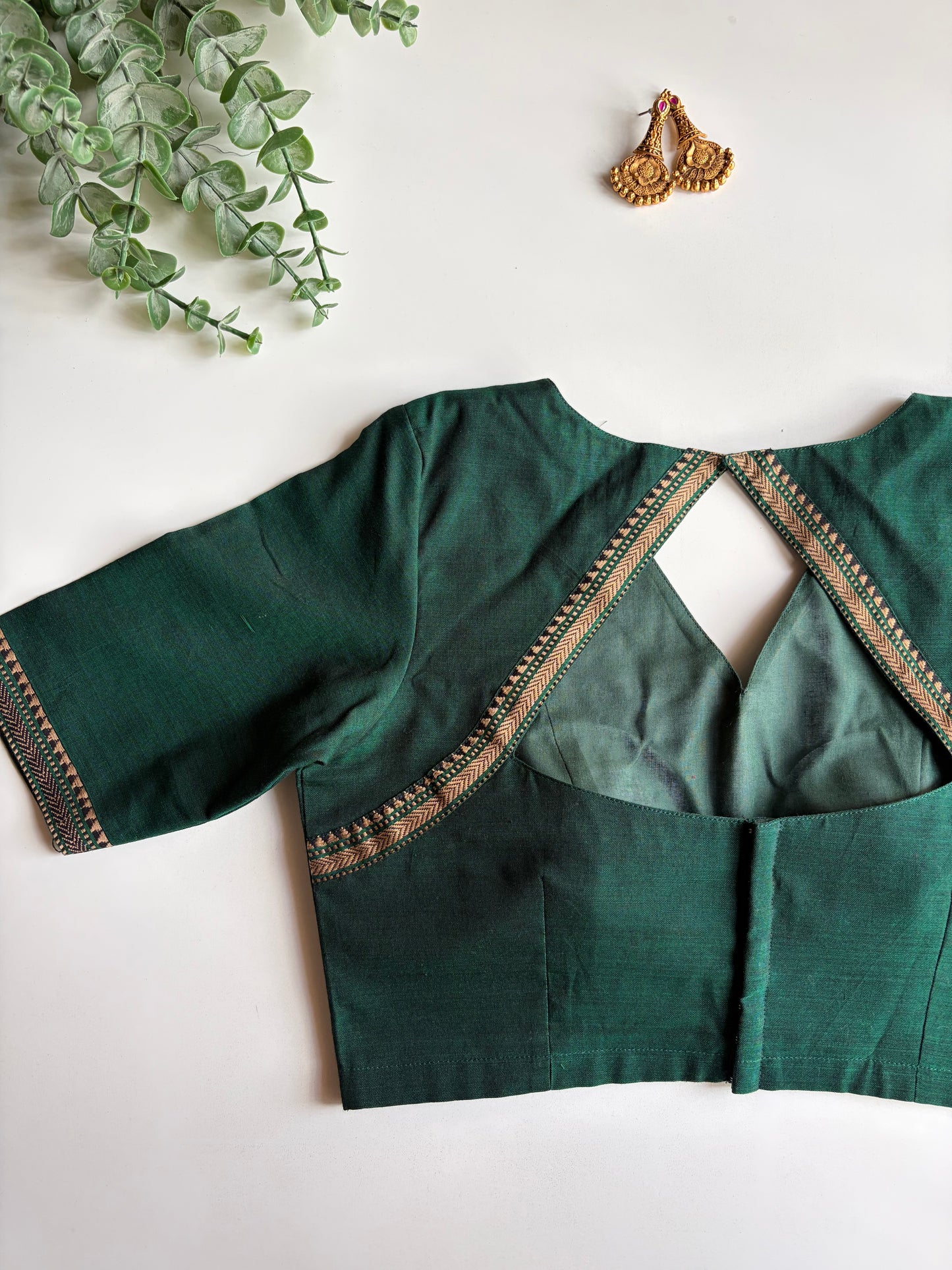 Green Border Blouse