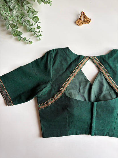 Green Border Blouse