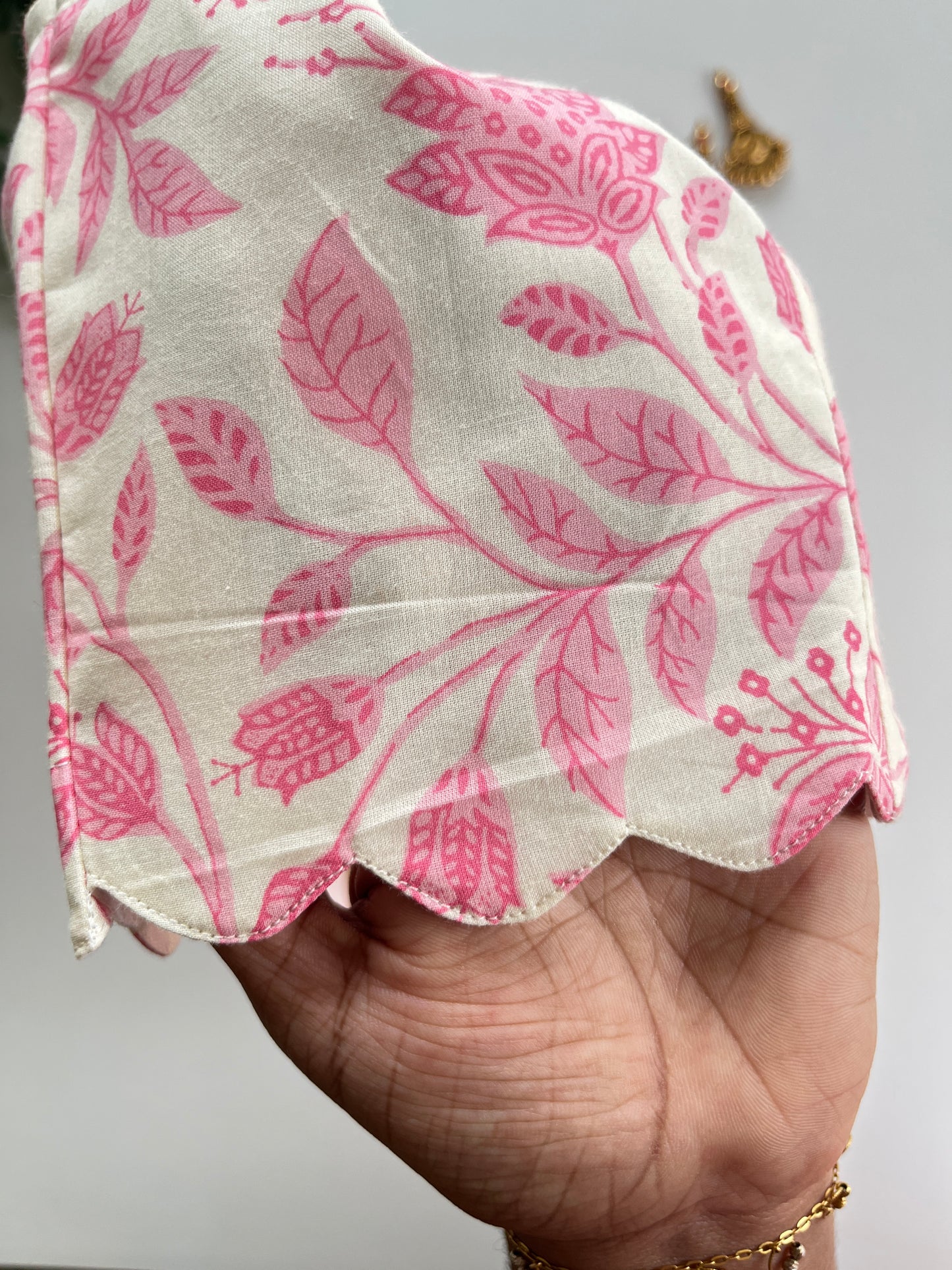 Pink Floral Cotton Blouse