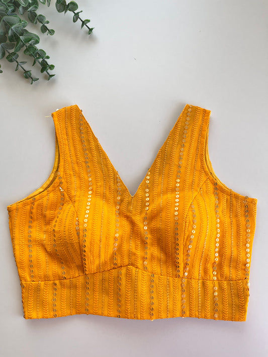 Yellow Sequins Blouse