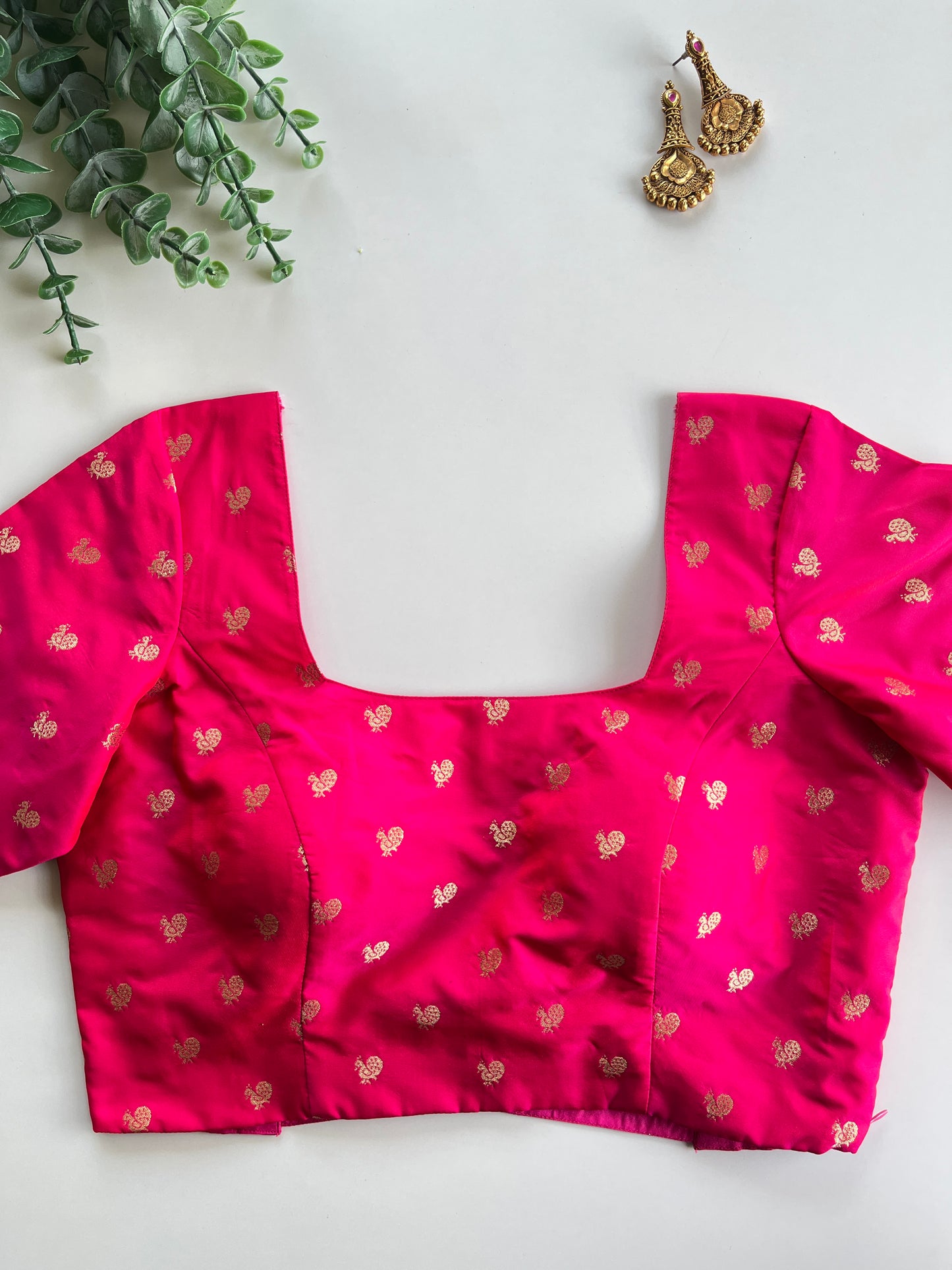 Pink Peacock Butta Blouse